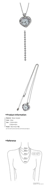 Twinkle Heart Clock Long Necklace