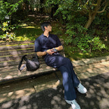 ASCLO オープンカラーショートスリーブニットTシャツ (8color)