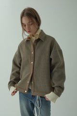 WOOL BLENDING ZIP-UP JACKET_BEIGE