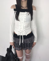Corset off shoulder T