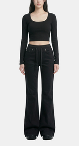 [LONG/SHORT] Noel Banding Slim Bootcut Pants