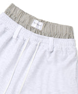 Boxer Layered Bermuda Sweat Pants - White