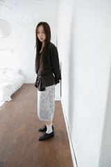 pale floral midi skirt(3colors)