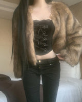 Rokina Eco Fur Jacket (Brown)