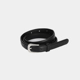 SILVER BUCKLE LEATHER BELT_2 COLOR