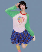 matilda blue check skirt (속바지)