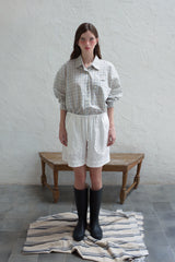 Peeky check shirt_skyblue