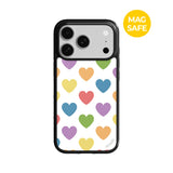 【MADE】レインボー ハート アイフォン ケース [Glossy Glass/Magsafe]