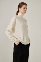 Cashmere turtle neck knit (Purple)