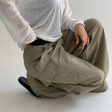 [Made] [Reden] String Banding Cargo Two-Way Parachute Nylon Wide Pants - 4 color