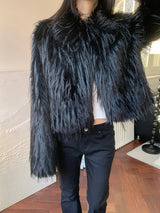 Winter Halo Long Hair Collar Fur Jacket