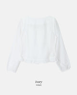 [SHOPPERMADE] セレーヌフリルスクエアブラウス＋ネクタイセット (2color)