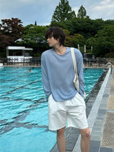 [1+1] LMN Laurent Ribbed See-Through Long-Sleeved T-Shirt (4 colors)