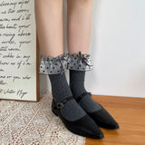 Big Polka Dot Lace Ribbon Frill Socks