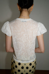 フローラル レースパフトップ(White)
