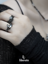 Black Moon Open Ring