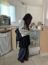 Kyuns Pocket Boucle Round Wool Knit
