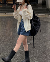 Tiny denim shorts