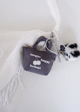 Mini Bag Silver Chain Key Ring_Grey