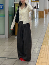 Twill Balloon Fit Wide Pants