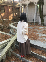 ストライプルーズフィットシャツ