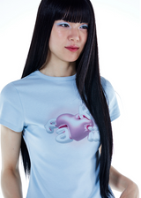 ビンテージグロッシーFakiiiロゴTシャツ_ベイビーブルー