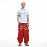 Lettering Balloon Sweatpants - RED