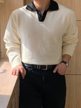 Coloring collar knitwear