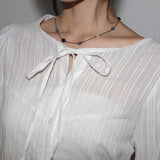 Kirvin guest look button strap lined blouse