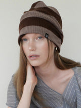 Knit Hat&Neck Warmer_Brown