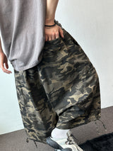 Open Pocket Cargo Military Two-Style Rope Bermuda Shorts 2color