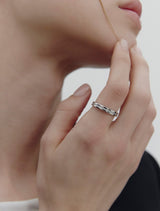 26SS★ [Premium Plating] Precise AB(W) Stone Line Ring
