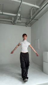 HALF NECK SHIRRING T-SHIRTS