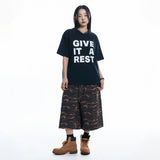Camo 8-quarter Sweat Bermuda Pants - KHAKI