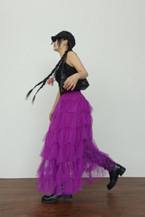チェック シースルー ノースリーブ クロップトップ