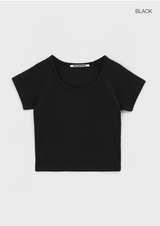 [B-BASIC] スタンダードナグランUネック半袖Tシャツ (2サイズ)