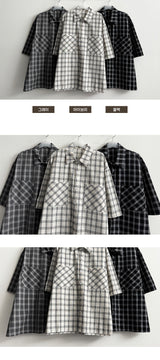 Fore oversized fit Pocket Checkered Short-sleeved Shirt Shirt