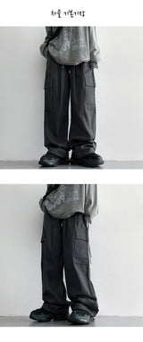 [3 Tier Length] [S–2XL] Tida Tantan Pintuck Banding Cargo Wide Pants (6 colors)