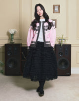 Roslyn Ribbon Cowichan Knit Cardigan Pink