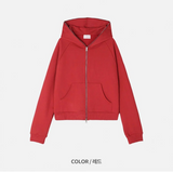 [CROP ITEM] クロップマッスルフィットフードジップアップ(3color)
