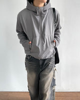 Contrast Highneck Hood Zip-up