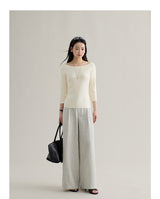 loose-fit high-waisted straight denim pants