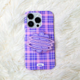 【MADE】チェックグロッシーハードフォンケース
