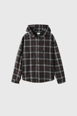 Bear Wrinkle Check Hood Shirt