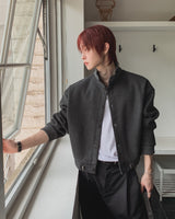 Sven Suede High-Neck Cardigan