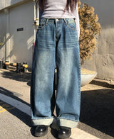 Et Wide Roll-up Denim Pants