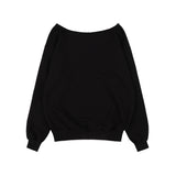 ネックレスワンショルダースウェットシャツ (ブラック) F25ZB037