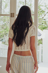 シアークロップニットトップ (IVORY)
