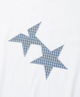 ツインスターチェックアップリケ半袖Tシャツ ホワイト(CV2FMUT544A)
