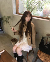 Suede crop trench jacket